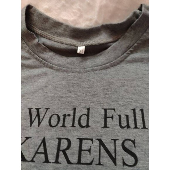 In A World Full of Karen's Be Beth Meme Unisex Tee T-Shirt Gray, Size Medium NEW - Picture 4 of 5